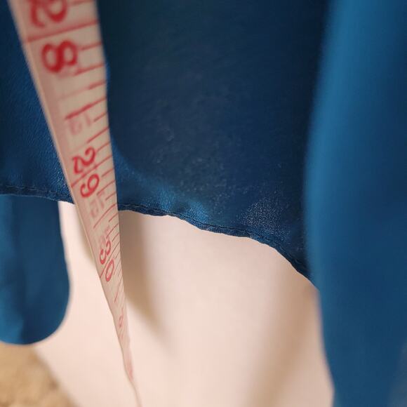 Atlein womens blue tie back long sleeved button up flowy tunic blouse size 4 - Picture 10 of 10